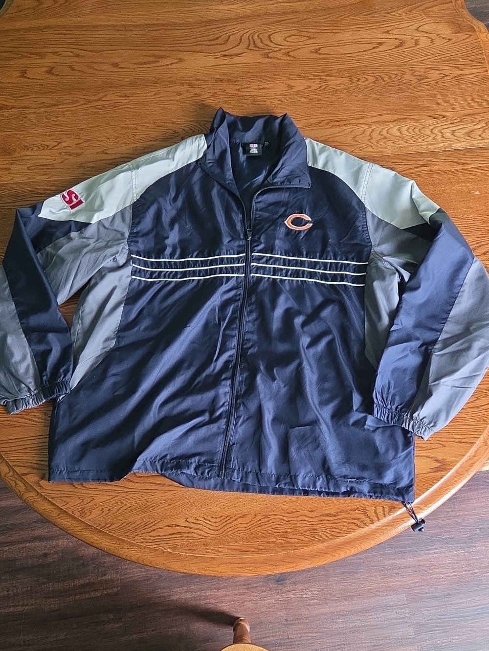 Reebok Navy and Gray Chicago Bears Windbreaker Jacket with Orange Logo